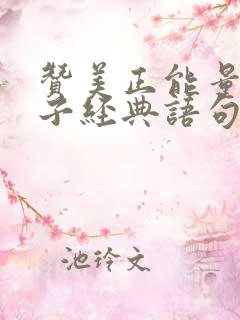 赞美正能量的句子经典语句