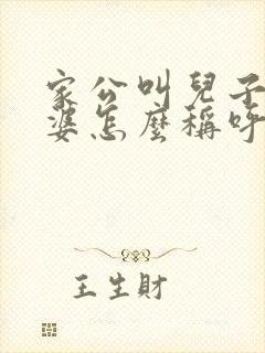 家公叫儿子的老婆怎么称呼