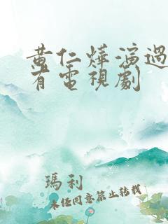 黄仁烨演过的所有电视剧