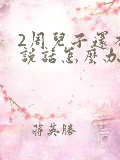 2周儿子还不会说话怎么办