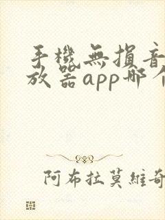 手机无损音乐播放器app哪个好 手机无损音乐播放器app哪个好