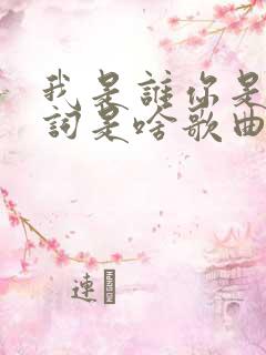 我是谁你是谁歌词是啥歌曲了