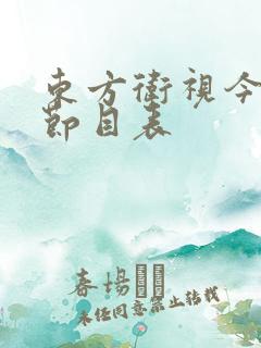 东方卫视今晚的节目表