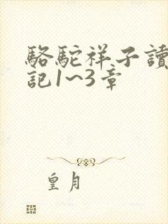 骆驼祥子读书笔记1~3章