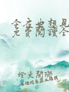 今夜也想见到你免费阅读全文
