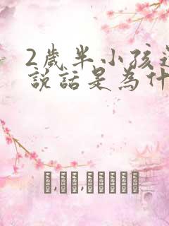 2岁半小孩还不说话是为什么