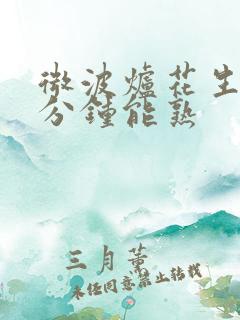 微波炉花生米几分钟能熟