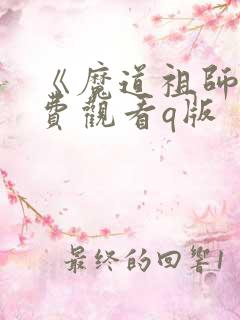 《魔道祖师》免费观看q版