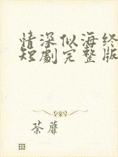 情深似海终成空短剧完整版