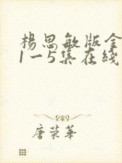 杨思敏版金梅瓶1一5集在线播放
