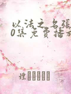 以法之名张译40集免费播放电视剧