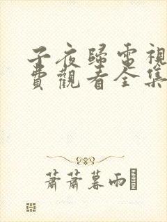 子夜归电视剧免费观看全集38