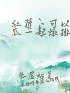 红萝卜可以和冬瓜一起炖排骨吗