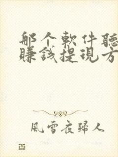 那个软件听小说赚钱提现方便又便宜