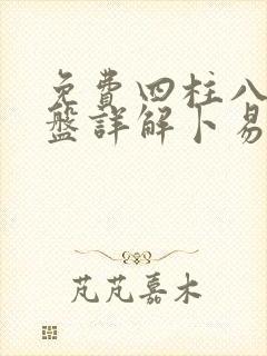 免费四柱八字排盘详解卜易居