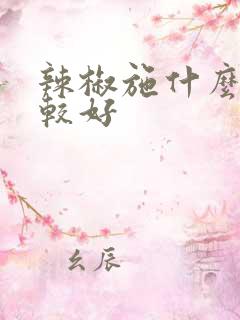 辣椒施什么肥比较好