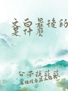 文白最后的结局是什么