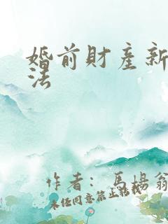 婚前财产新婚姻法 婚前财产新婚姻法