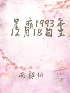农历1993年12月18日生辰八字