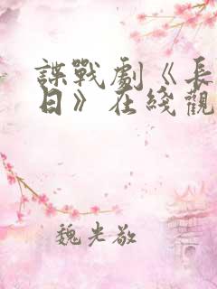 谍战剧《长河落日》在线观看