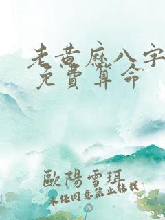 老黄历八字算命 免费算命