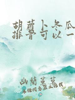 胡萝卜冬瓜玉米排骨可以一起炖吗