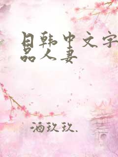日韩中文字幕精品人妻