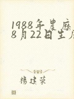 1988年农历8月22日生辰八字