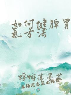 如何健脾胃去湿气方法
