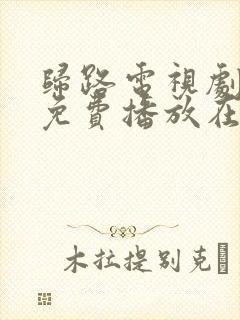 归路电视剧全集免费播放在线观看