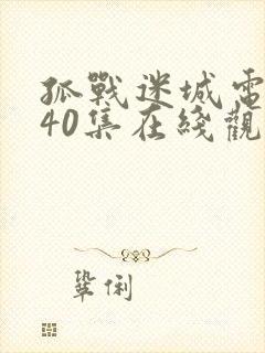 孤战迷城电视剧40集在线观看免费高清