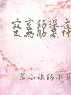 寂寞的深夜孤单又无助是什么歌
