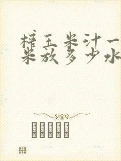 榨玉米汁一根玉米放多少水