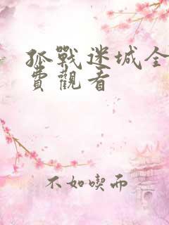 孤战迷城全集免费观看 孤战迷城全集免费观看