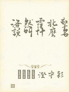 洛然霍北擎的小说叫什么名字