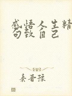 感悟人生精辟短句致自己