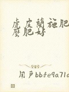 虎皮兰施肥用什么肥好