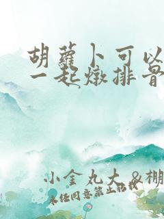 胡萝卜可以和藕一起炖排骨吗