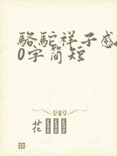 骆驼祥子感悟50字简短 骆驼祥子感悟50字简短