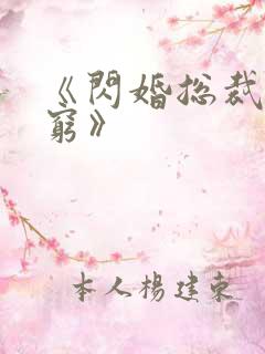 《闪婚总裁都很穷》
