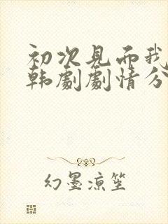 初次见面我爱你韩剧剧情分集介绍