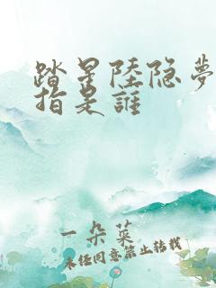 踏星陆隐梦中一指是谁