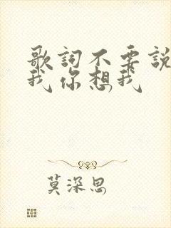 歌词不要说你爱我你想我