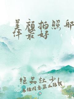美颜拍照哪个软件最好