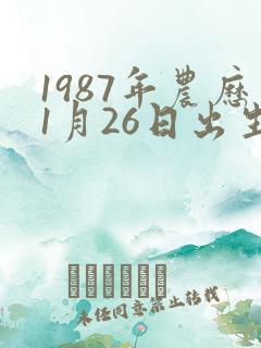 1987年农历1月26日出生命运