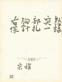 右胸部突然刺痛像针扎一样一阵一阵的