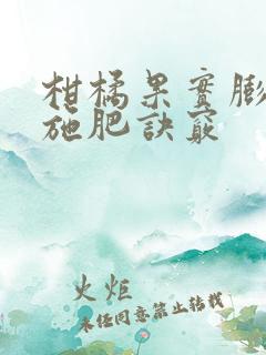 柑橘果实膨大期施肥诀窍