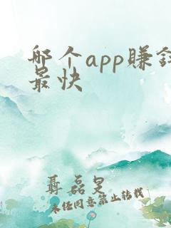 哪个app赚钱最快