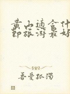 黄山适合什么季节旅游最好