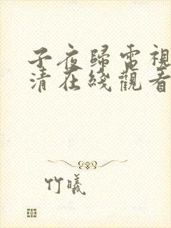 子夜归电视剧高清在线观看 子夜归电视剧高清在线观看